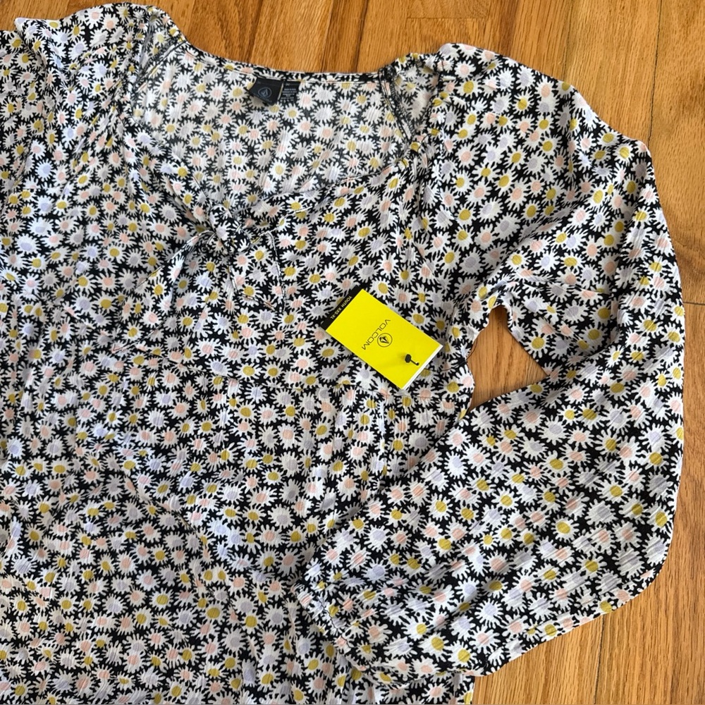 VOLCOM Far Out 4Ever Floral Mini Dress Youth Girl's Size 10/12 Large NWT